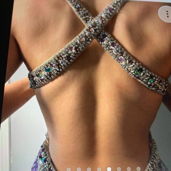 RARE DESIGNER TERANI COUTURE PROM DRESS - Picture 4 of 7